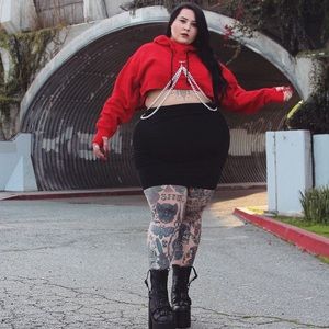 Flame So Chained N' Dangerous Crop Hoodie